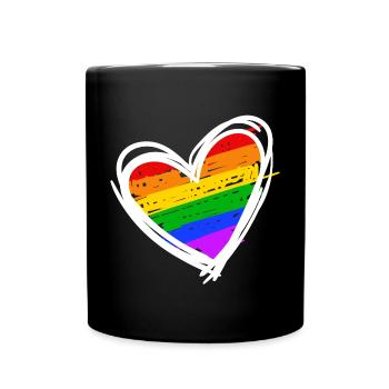 Lgbt Love Heart Equality Arc-en-ciel - Mug uni - noir - Devant
