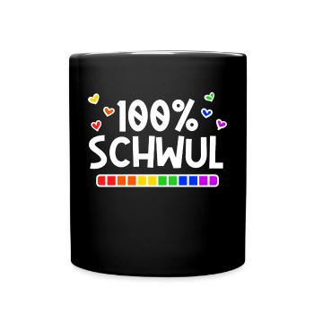 Herz Lgbt Regenbogen Schwul Sexualität Statement - Tasse einfarbig - Schwarz - Vorne