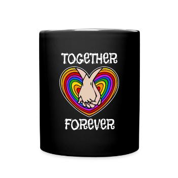 Bisexual Rainbow Lgbt Statement Heart Relationship - Full Colour Mug - black - Front