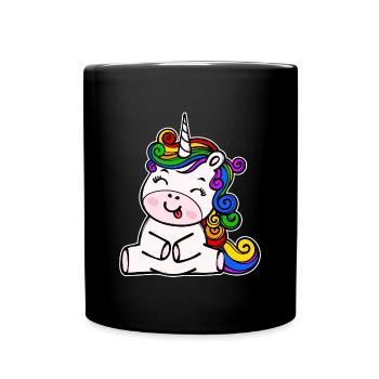 homosexual human rights unicorn lgbt tolerance - Full Colour Mug - black - Front
