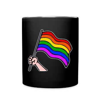 Lesbians Bisexual Lgbt Rainbow Flag Parade - Full Colour Mug - black - Front