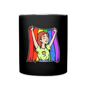 Rainbow Flag Relationship Lgbt Human Rights - Mug uni - noir - Devant