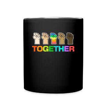 Transgender slogan LGBT rights of homosexuals - Full Colour Mug - black - Front