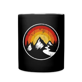 Sunset Summit Weg - Tasse einfarbig - Schwarz - Vorne