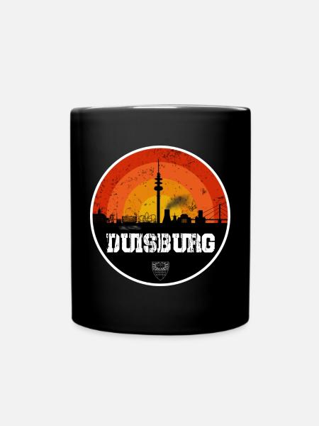 Duisburg Skyline - Tasse einfarbig - Schwarz