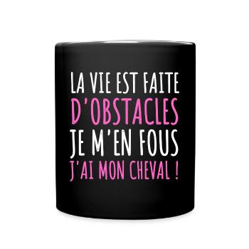 Cheval humour équitation cadeau cavalière drôle - Mug uni - noir - Devant