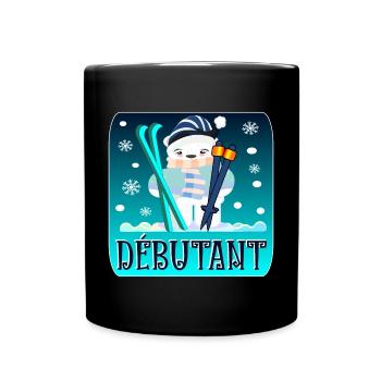 WINTER - Anfänger - SKI - BÄR - Tasse einfarbig - Schwarz - Vorne