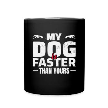Greyhound Racing Dog Pet Race Animal Racer - Full Colour Mug - black - Front