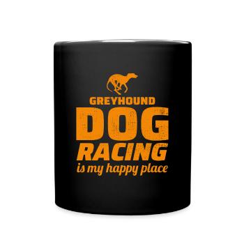 Greyhound Racing Hund Haustier Rennen Tier Racer - Tasse einfarbig - Schwarz - Vorne