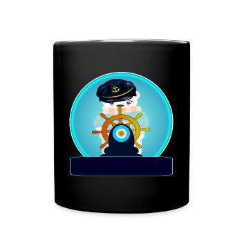 Personalized Name Gifts - SAILING - CAPTAIN - Full Colour Mug - black - Front