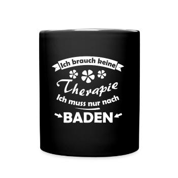 Zuhause in Baden - Tasse einfarbig - Schwarz - Vorne