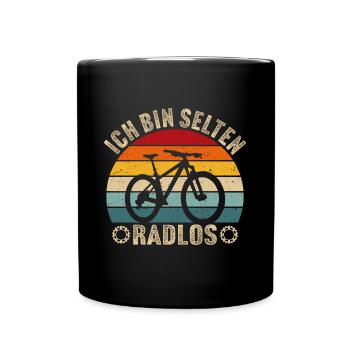 ich bin selten radlos fahrrad mountainbike - Tasse einfarbig - Schwarz - Vorne