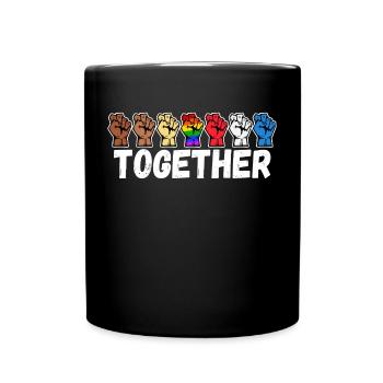 Gleichberechtigung Lgbt Regenbogen Spruch - Tasse einfarbig - Schwarz - Vorne