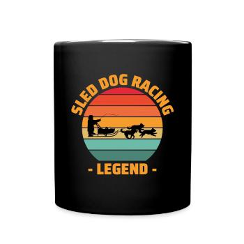 Husky Schlitten Hunderennen Alaskan Racers - Tasse einfarbig - Schwarz - Vorne
