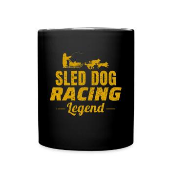 Husky Schlitten Hunderennen Alaskan Racers - Tasse einfarbig - Schwarz - Vorne