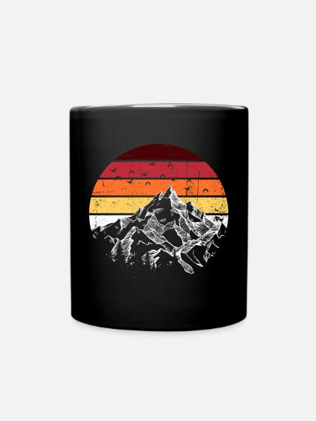 Sunset Ridge Mountain Circle - Full Colour Mug - black