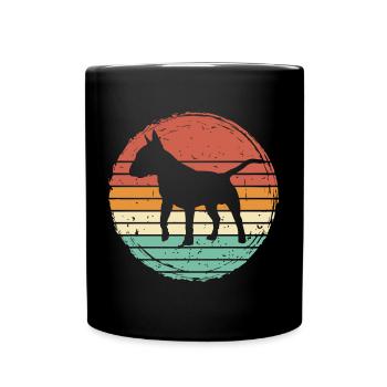 Bull Terrier Retro Gift - Full Colour Mug - black - Front