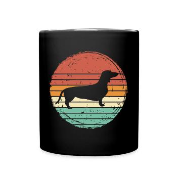 Dachshund Teckel Dachshund Retro Cadeau - Mug uni - noir - Devant