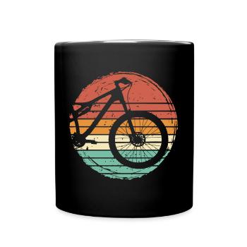 Mountainbike Mountainbiker Fahrrad Retro Geschenk - Tasse einfarbig - Schwarz - Vorne
