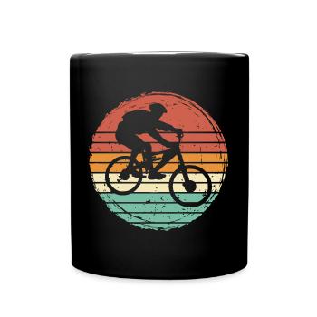 Mountainbiker Mountainbike MTB Retro Geschenk - Tasse einfarbig - Schwarz - Vorne