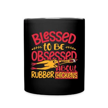 Obsédé par les poulets en caoutchouc - Mug uni - noir - Devant