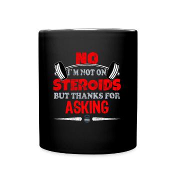 drôle stéroïde anabolisant disant gym t-shirt humour - Mug uni - noir - Devant
