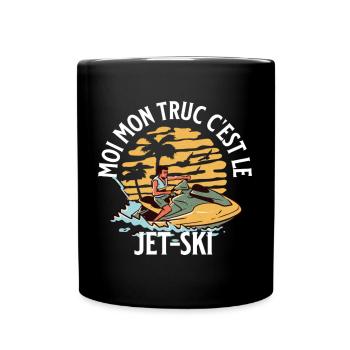 Jet ski mon truc le jet-ski humour cadeau - Mug uni - noir - Devant