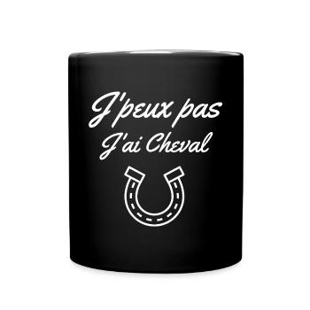 équitation, cheval, club d'équitation - Mug uni - noir - Devant