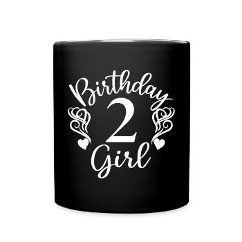 2ème anniversaire fille, 2 ans cadeau pour les enfants - Mug uni - noir - Devant
