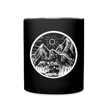 Mountain - Camping Van - (12) - Full Colour Mug - black - Front