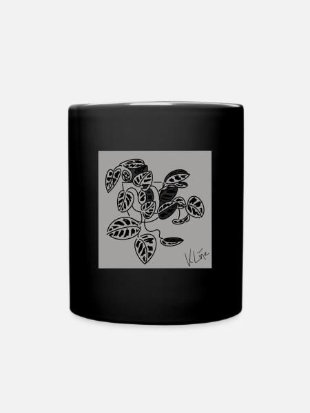 Zimmerpflanze Poster - Tasse einfarbig - Schwarz