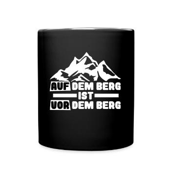 wanderer und Bergsteiger Spruch - Tasse einfarbig - Schwarz - Vorne