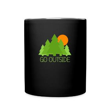 go outside - Tasse einfarbig - Schwarz - Vorne