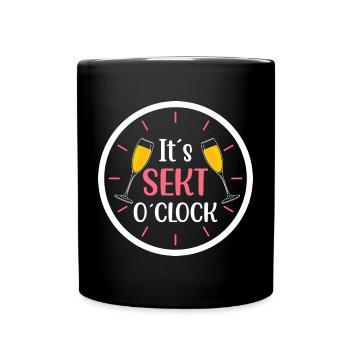 It s Sekt o clock - Tasse einfarbig - Schwarz - Vorne