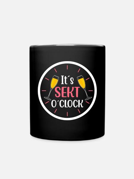 It s Sekt o clock - Tasse einfarbig - Schwarz