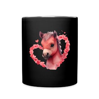 Pony Valentine's Day Gift - Full Colour Mug - black - Front