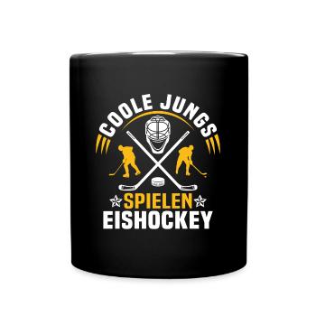 coole jungs spielen eishockey eishockeyspieler - Tasse einfarbig - Schwarz - Vorne