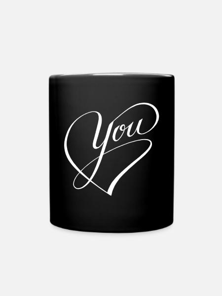 I love you heart I love you - Full Colour Mug - black