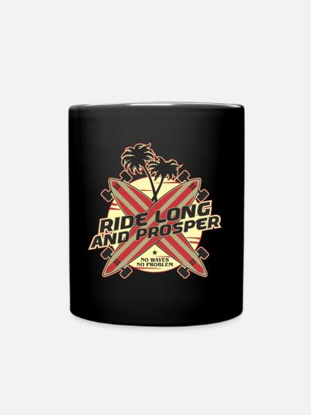 Ride Long And Prosper - Longboard Style - Full Colour Mug - black