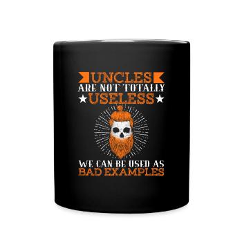 Papa Onkel Papa Verwandte Onkel Völlig nutzlos - Tasse einfarbig - Schwarz - Vorne