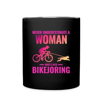 Bikejoring DogScooting Dog Sport Bike Bicycle Ride - Mug uni - noir - Devant