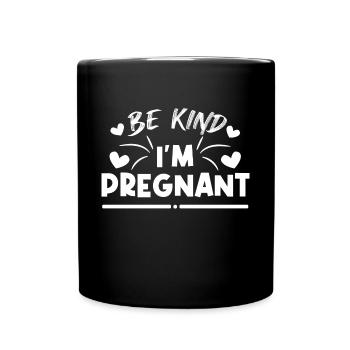 Pregnant Pregnancy Baby Bump Statement - Full Colour Mug - black - Front