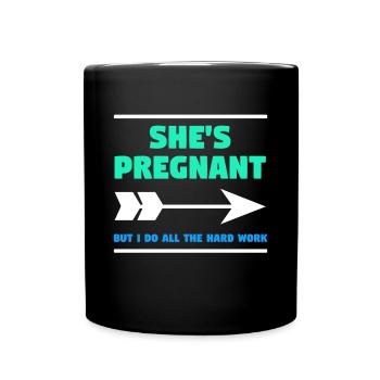 Parents Papa Statement Pregnant Baby Happiness Family - Full Colour Mug - black - Front