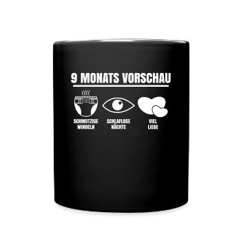 Baby Stillen Herz Statement Schwanger Elternschaft - Tasse einfarbig - Schwarz - Vorne