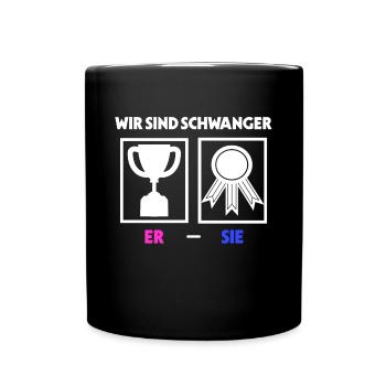 Schwangerschaft Schwanger Familie Eltern Statement - Tasse einfarbig - Schwarz - Vorne