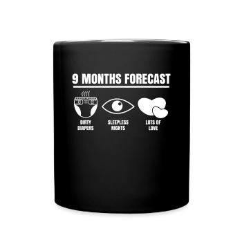 Elternschaft Stillen Schwanger Statement Baby Herz - Tasse einfarbig - Schwarz - Vorne
