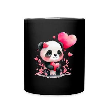Panda Bear Cadeau de Saint-Valentin - Mug uni - noir - Devant