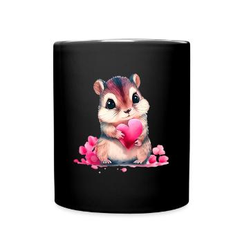 Hamster Cadeau de Saint-Valentin - Mug uni - noir - Devant