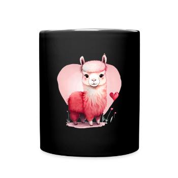 Lama Cadeau de Saint-Valentin - Mug uni - noir - Devant