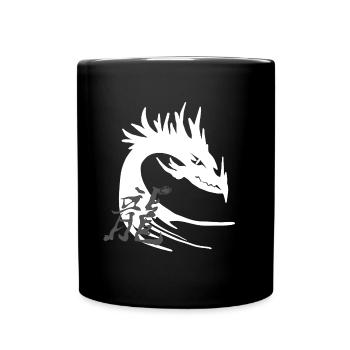 chinesische zeichen, Drachenkopf asiatisch - Tasse einfarbig - Schwarz - Vorne